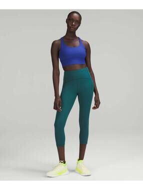 Lululemon Women's Blue Energy Bra Long Line *Ribbed - Size 4